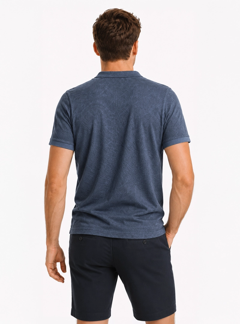 POLERA PRINT PIQUE REGULAR FIT AZUL ARROW - 2
