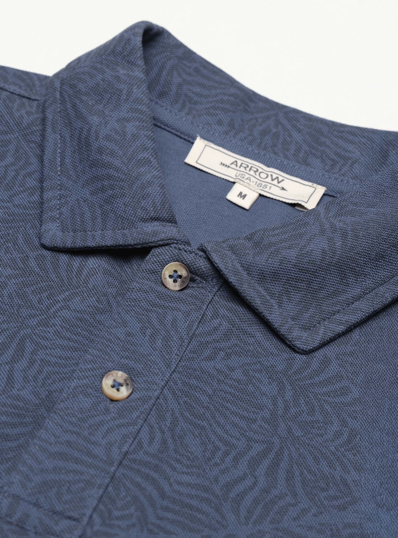 POLERA PRINT PIQUE REGULAR FIT AZUL ARROW - 5