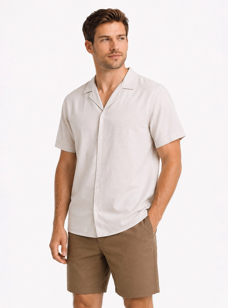CAMISA LYOCELL LINO REGULAR FIT BEIGE ARROW - 1