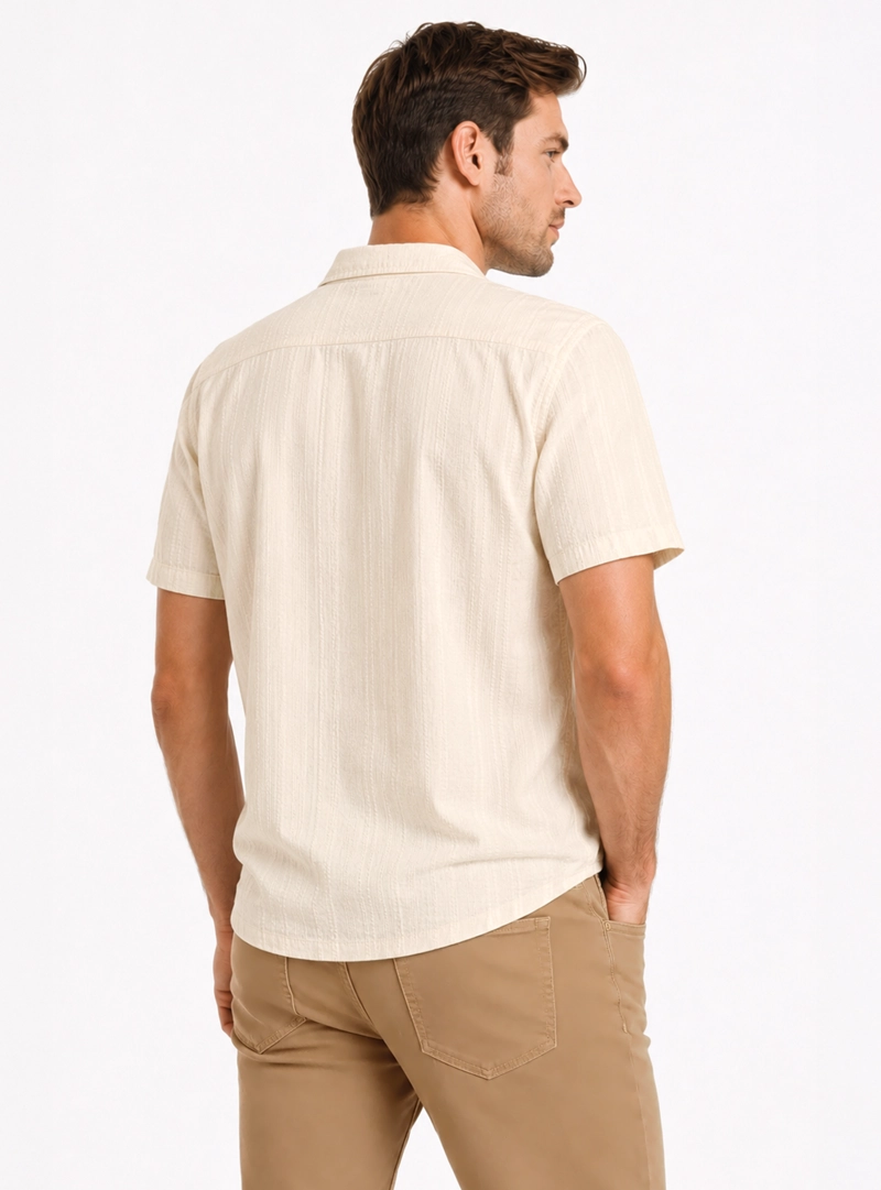 CAMISA TEXTURADA REGULAR FIT CRUDO ARROW - 2