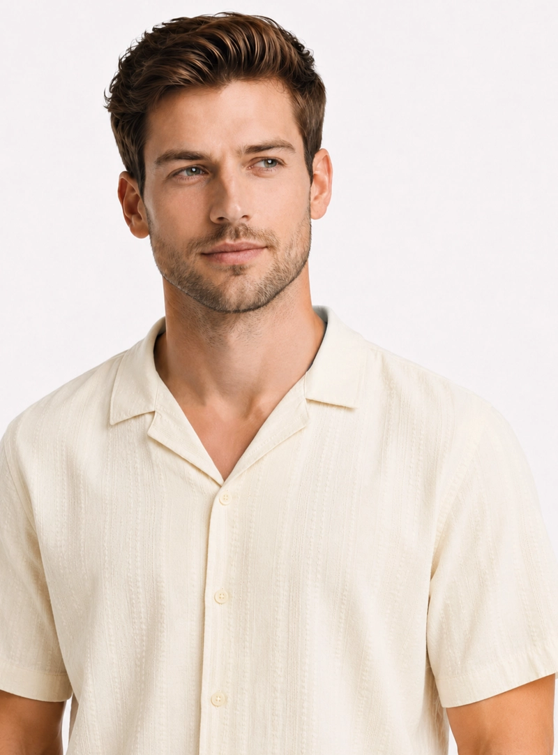 CAMISA TEXTURADA REGULAR FIT CRUDO ARROW - 3
