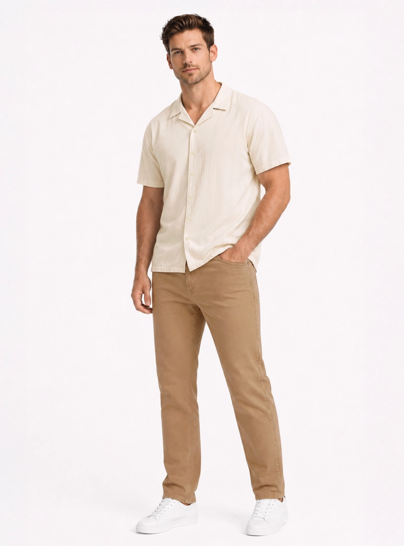 CAMISA TEXTURADA REGULAR FIT CRUDO ARROW - 4