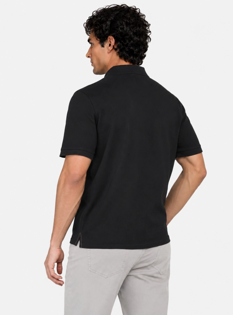 POLERA PIQUE REGULAR FIT NEGRO ARROW - 2