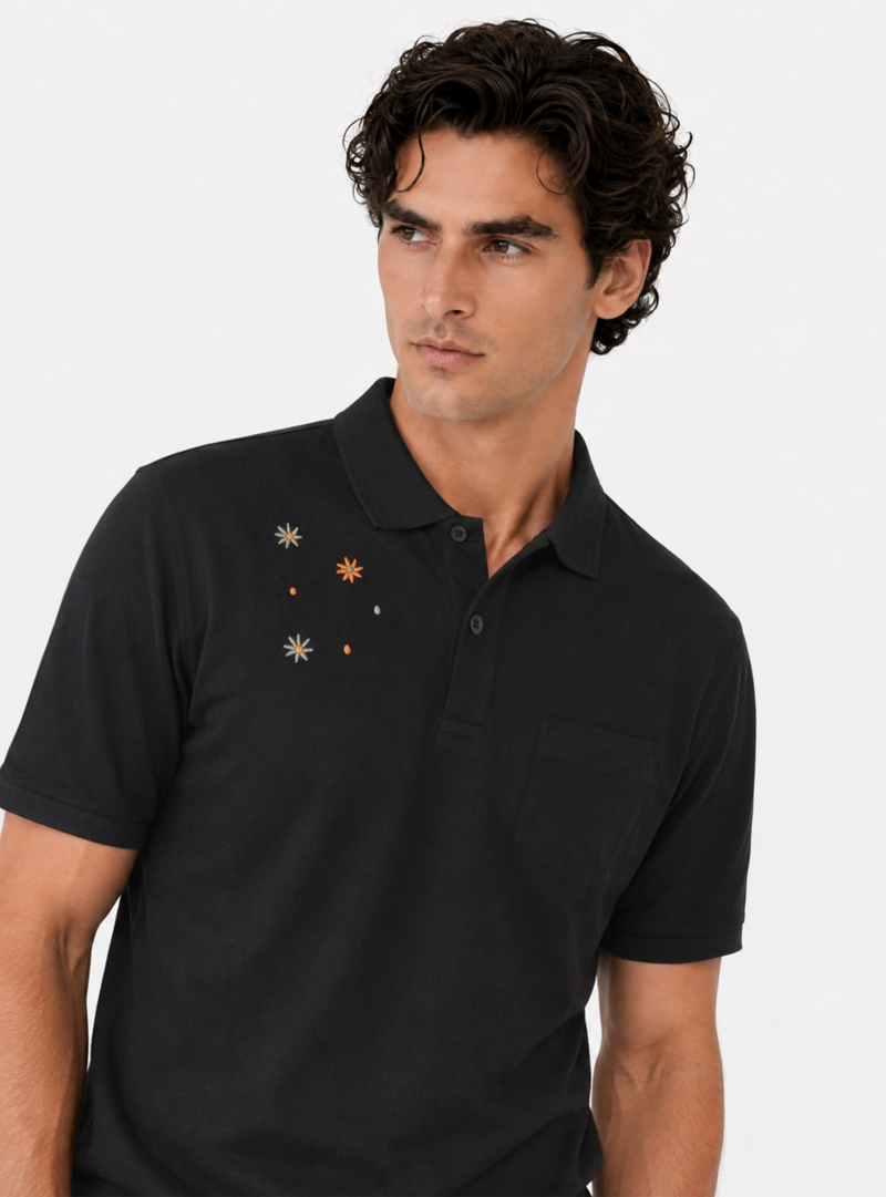 POLERA PIQUE REGULAR FIT NEGRO ARROW - 3