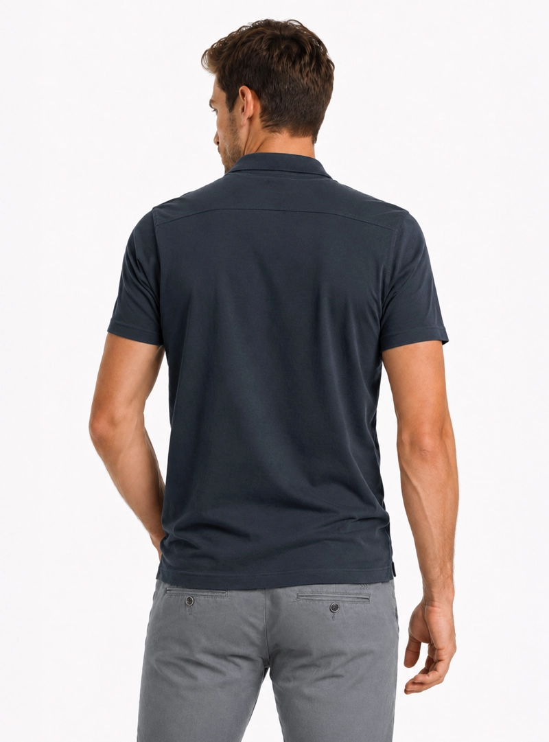 POLERA STONE WASH REGULAR FIT AZUL MARINO ARROW - 2