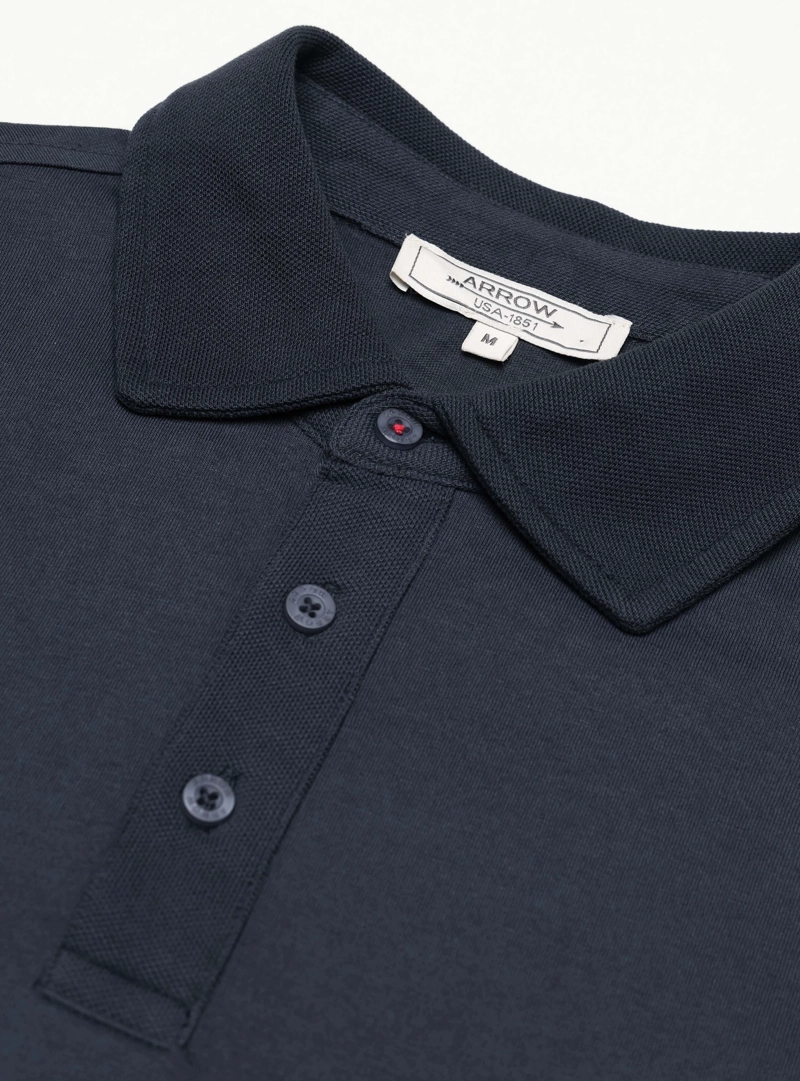 POLERA STONE WASH REGULAR FIT AZUL MARINO ARROW - 5