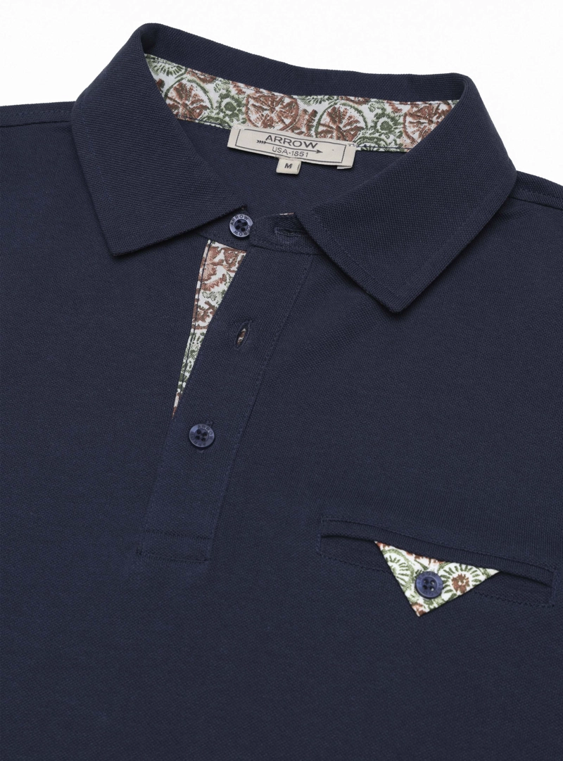 POLERA PIQUE REGULAR FIT AZUL ARROW - 5
