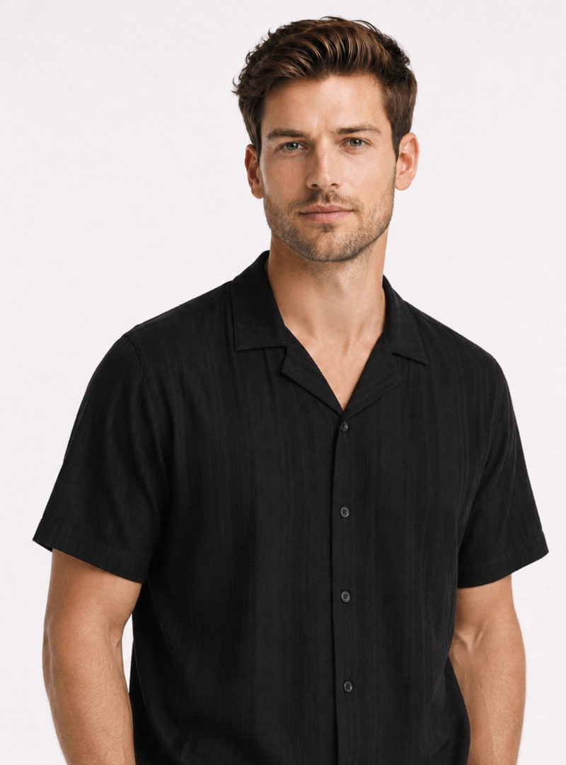 CAMISA TEXTURADA REGULAR FIT NEGRO ARROW - 3