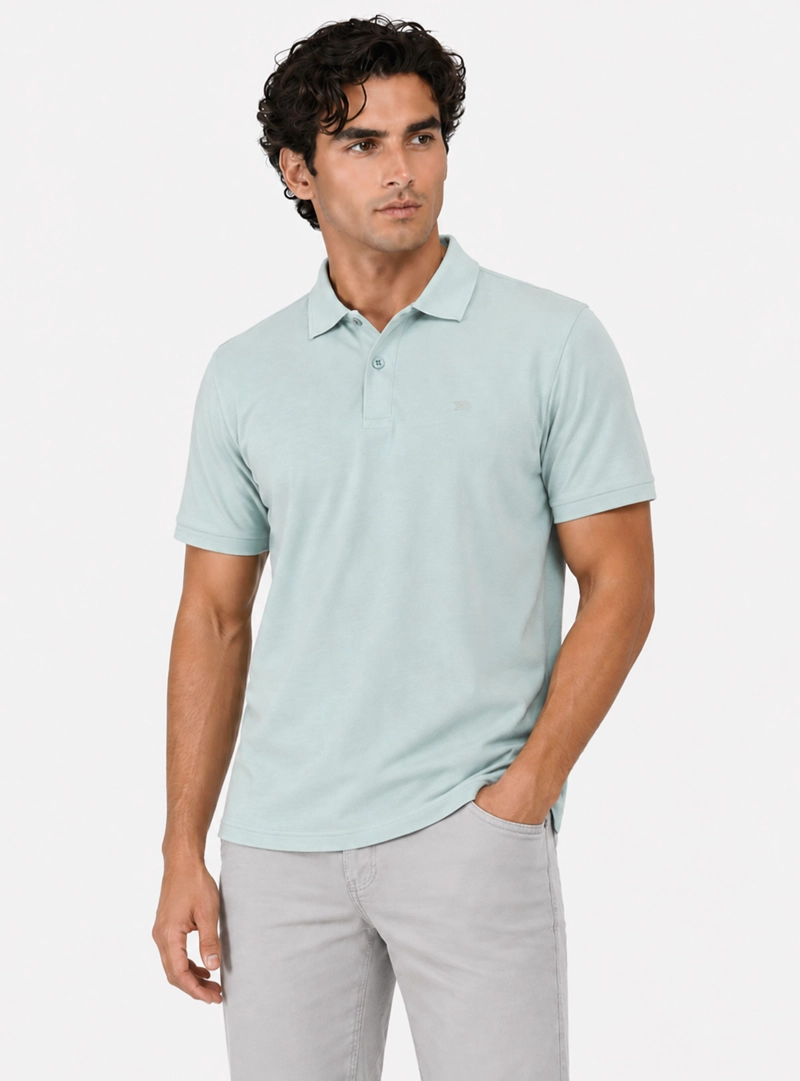 POLERA ALGODON LISA REGULAR FIT VERDE CLARO ARROW - 1