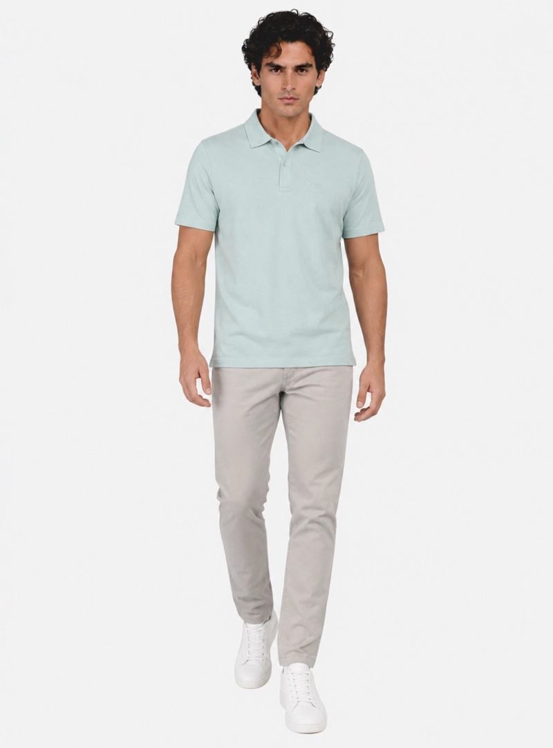 POLERA ALGODON LISA REGULAR FIT VERDE CLARO ARROW - 4