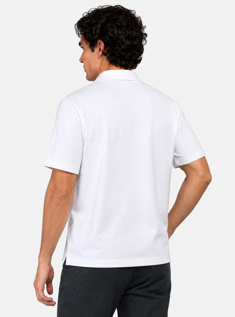 POLERA ALGODON LISA REGULAR FIT BLANCO ARROW - 2