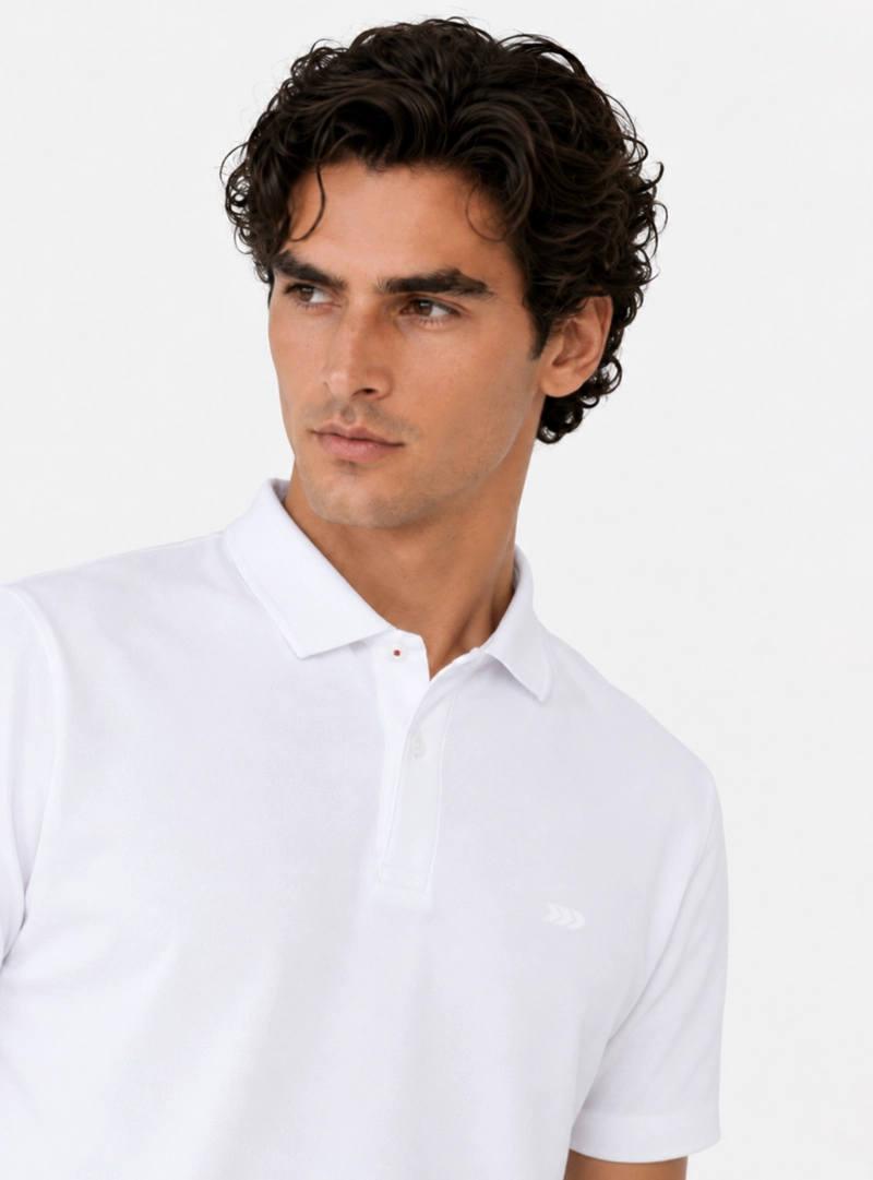 POLERA ALGODON LISA REGULAR FIT BLANCO ARROW - 3