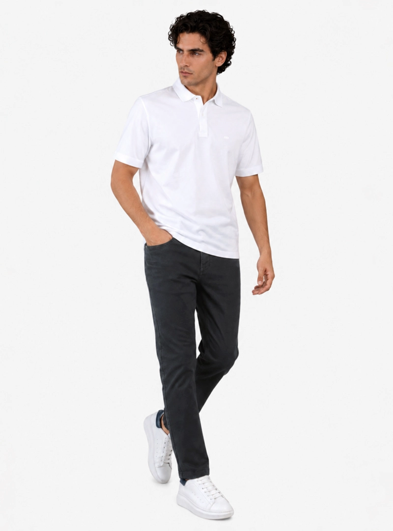 POLERA ALGODON LISA REGULAR FIT BLANCO ARROW - 4