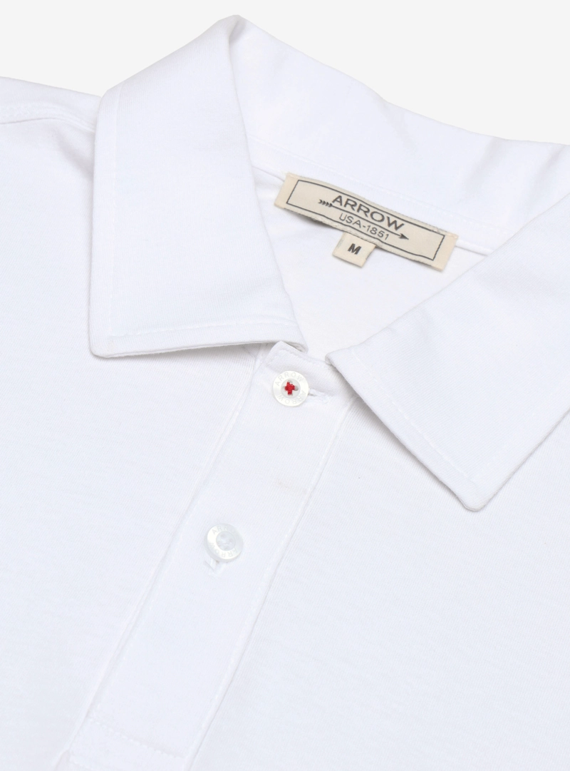 POLERA ALGODON LISA REGULAR FIT BLANCO ARROW - 5