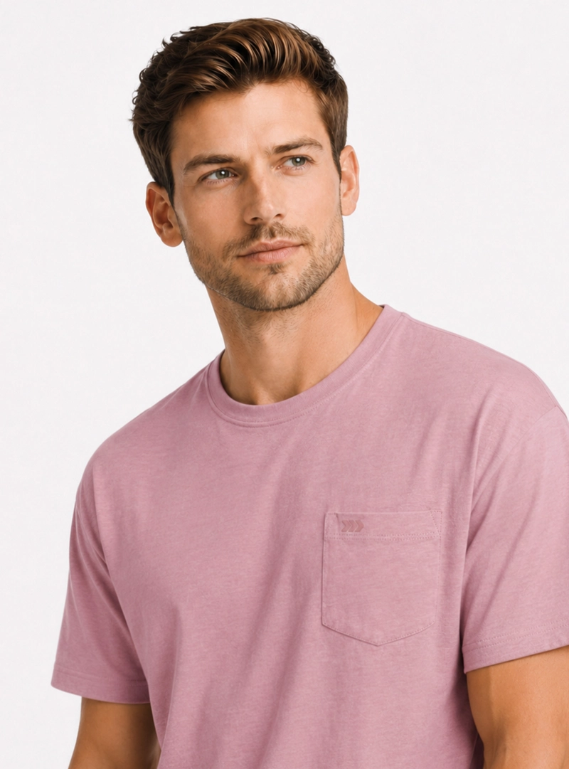 POLERA ALGODON LISA REGULAR FIT ROSADO ARROW - 3