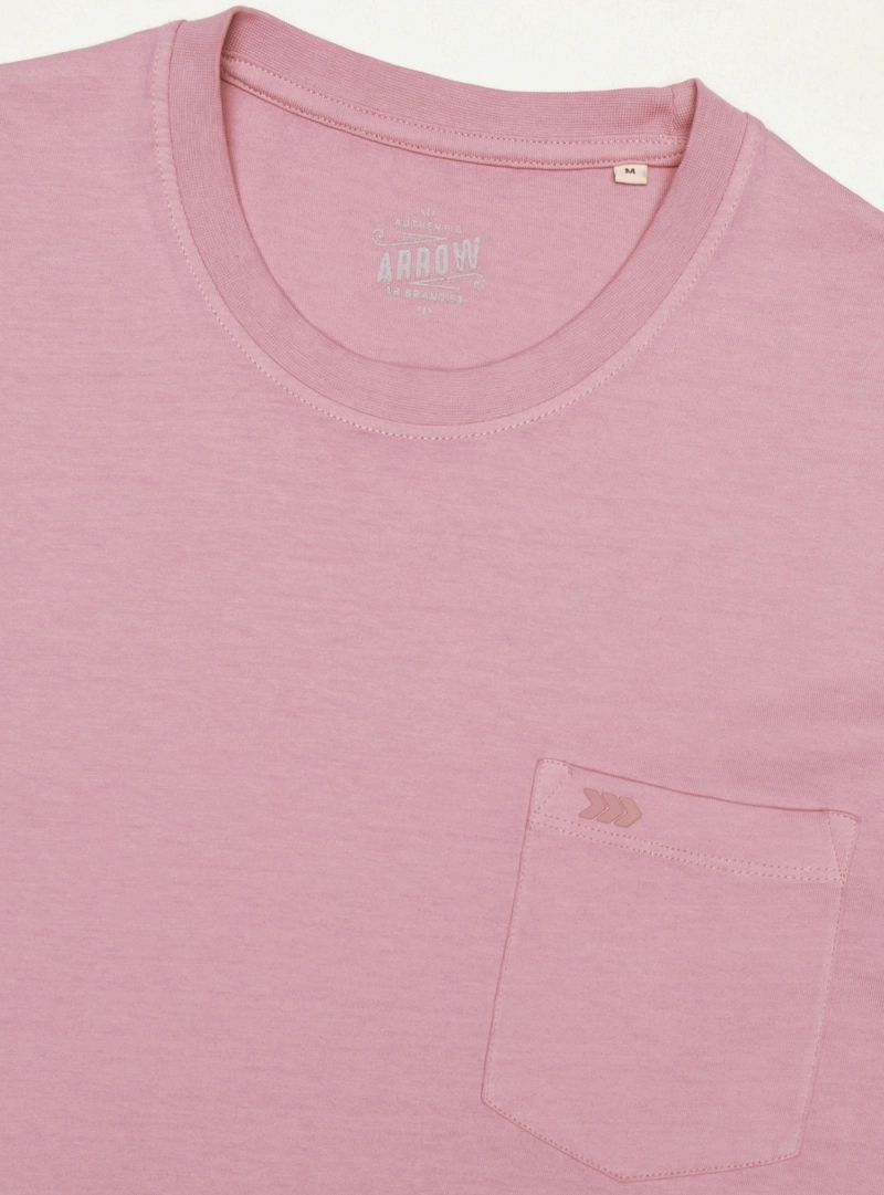 POLERA ALGODON LISA REGULAR FIT ROSADO ARROW - 5