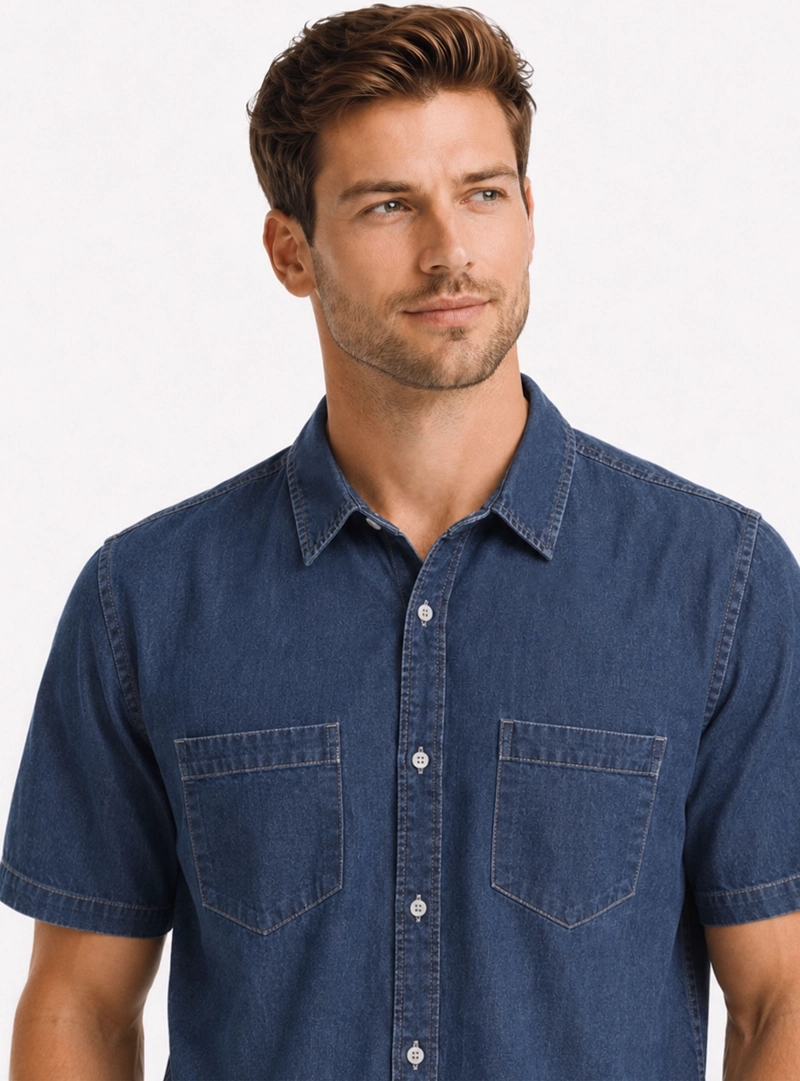 CAMISA DENIM REGULAR FIT AZUL ARROW - 3