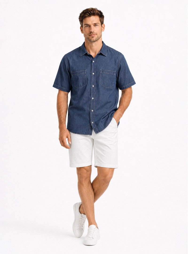 CAMISA DENIM REGULAR FIT AZUL ARROW - 4