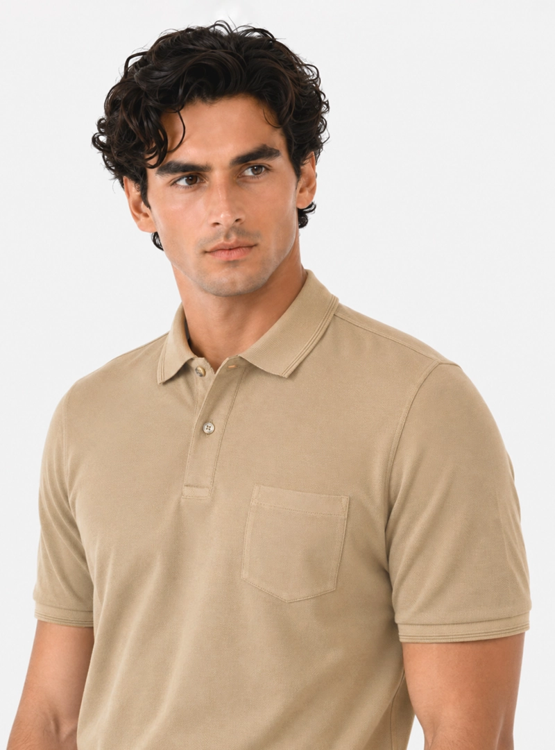 POLERA STONE WASH REGULAR FIT CAFE  ARROW - 3