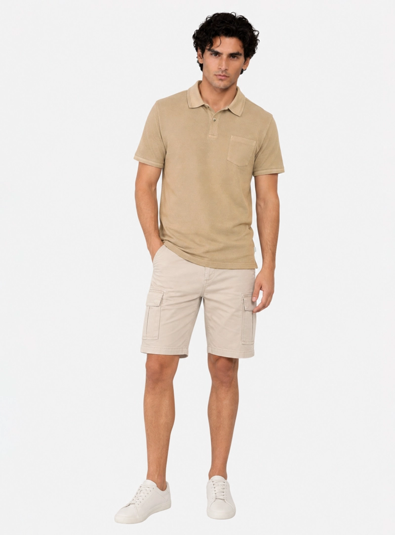 POLERA STONE WASH REGULAR FIT CAFE  ARROW - 4