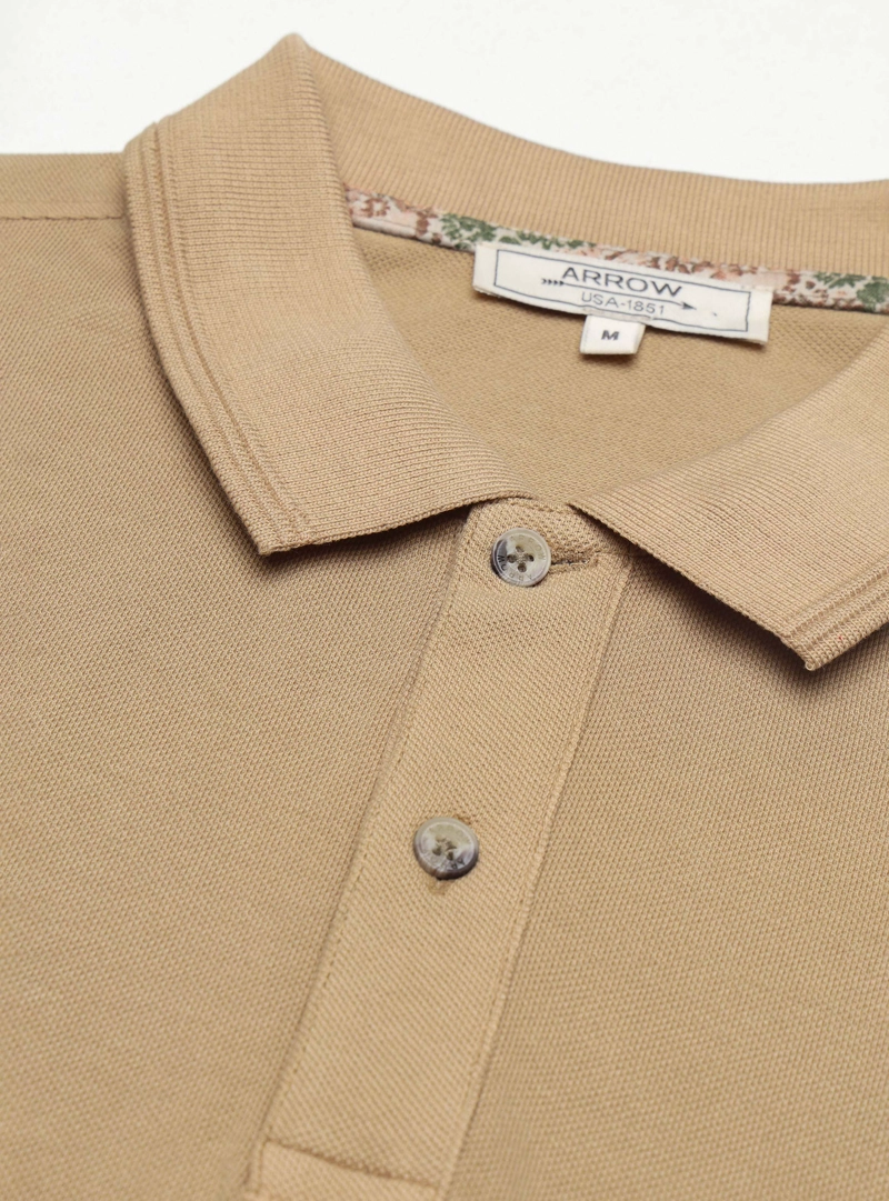 POLERA STONE WASH REGULAR FIT CAFE  ARROW - 5