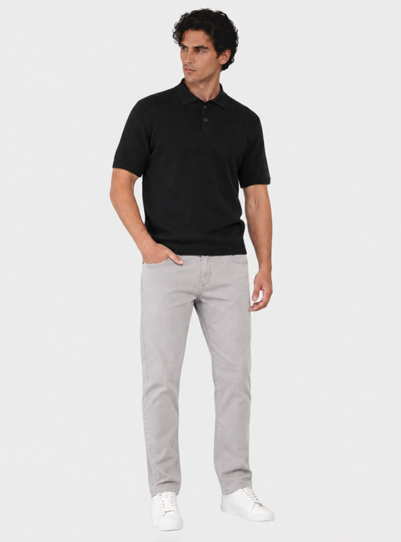 POLERA TEJIDA REGULAR FIT NEGRO ARROW - 4