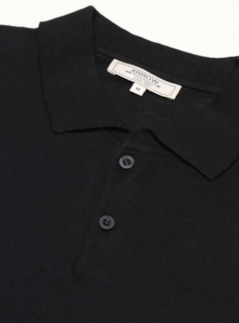 POLERA TEJIDA REGULAR FIT NEGRO ARROW - 5
