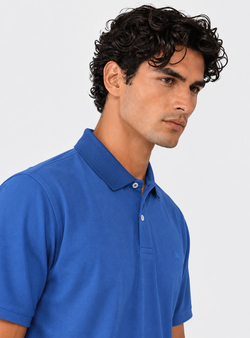 POLERA PIQUE REGULAR FIT AZUL CLARO ARROW - 3