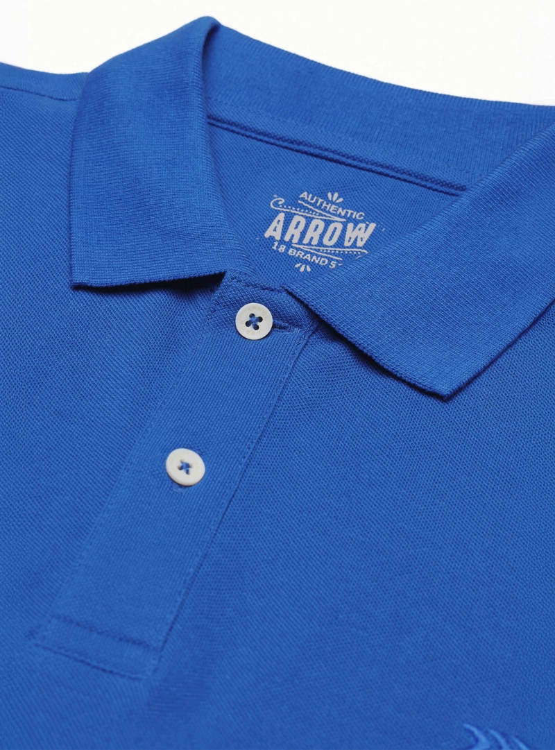 POLERA PIQUE REGULAR FIT AZUL CLARO ARROW - 5