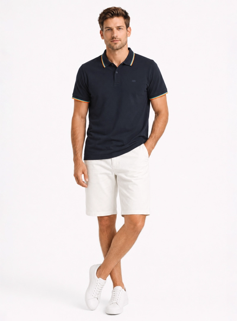 POLERA PIQUE REGULAR FIT AZUL MARINO ARROW - 4