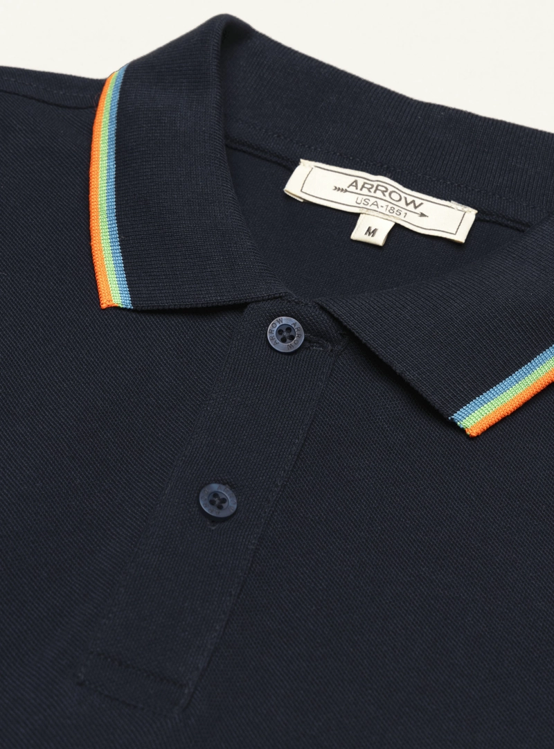 POLERA PIQUE REGULAR FIT AZUL MARINO ARROW - 5