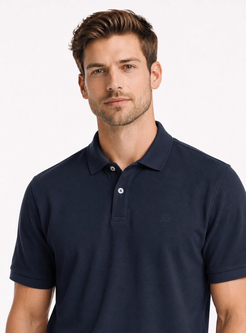 POLERA PIQUE REGULAR FIT AZUL ARROW - 3