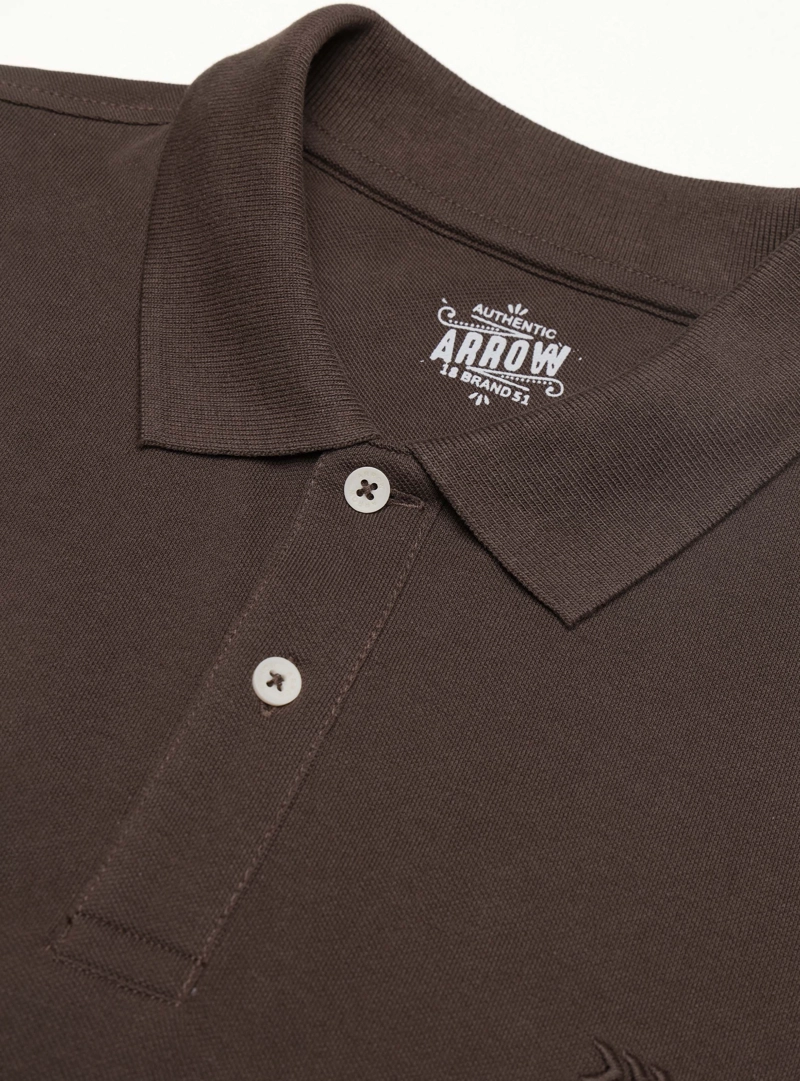 POLERA PIQUE REGULAR FIT CAFE  ARROW - 5