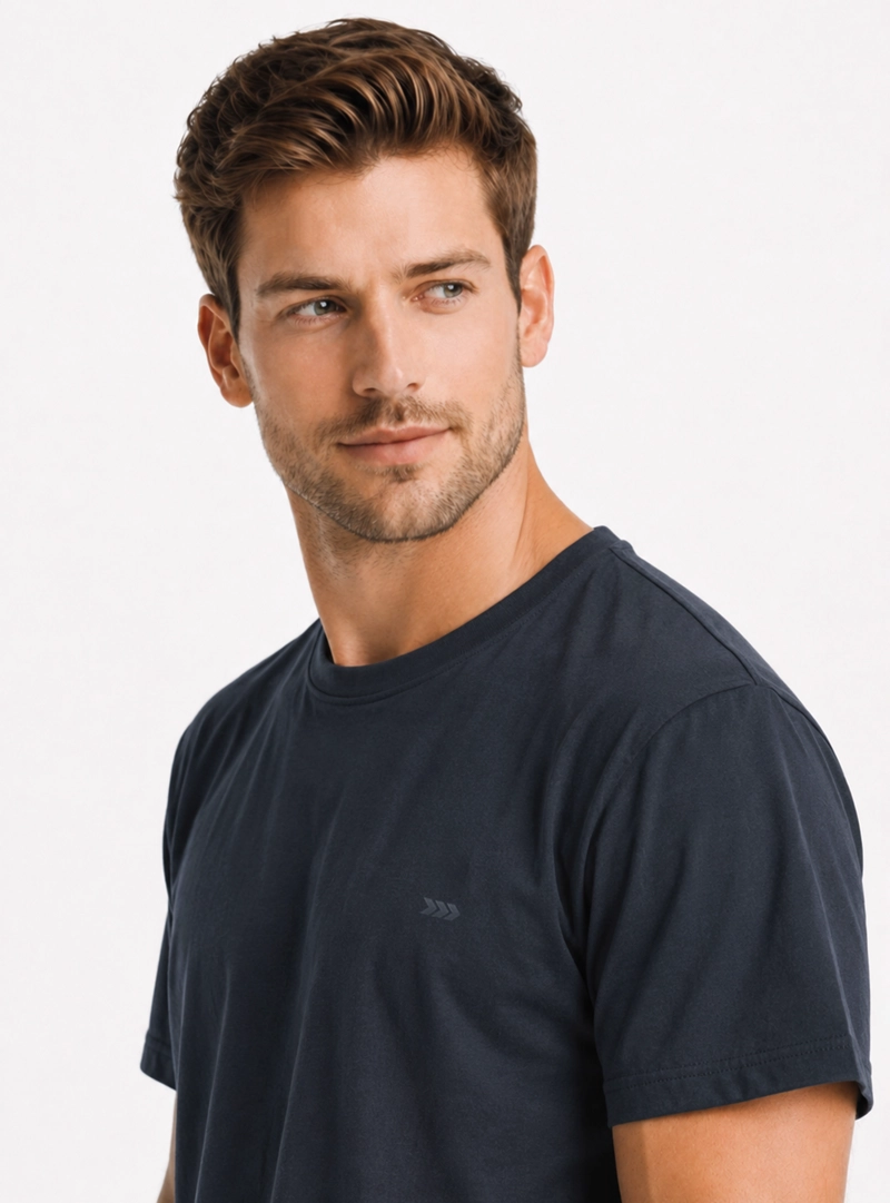 POLERA ALGODON-MODAL LISA REGULAR FIT AZUL MARINO ARROW - 3