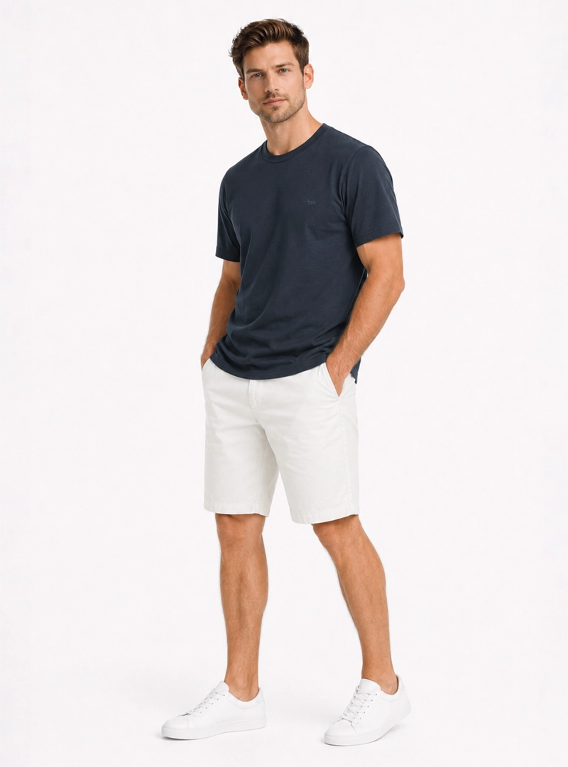 POLERA ALGODON-MODAL LISA REGULAR FIT AZUL MARINO ARROW - 4