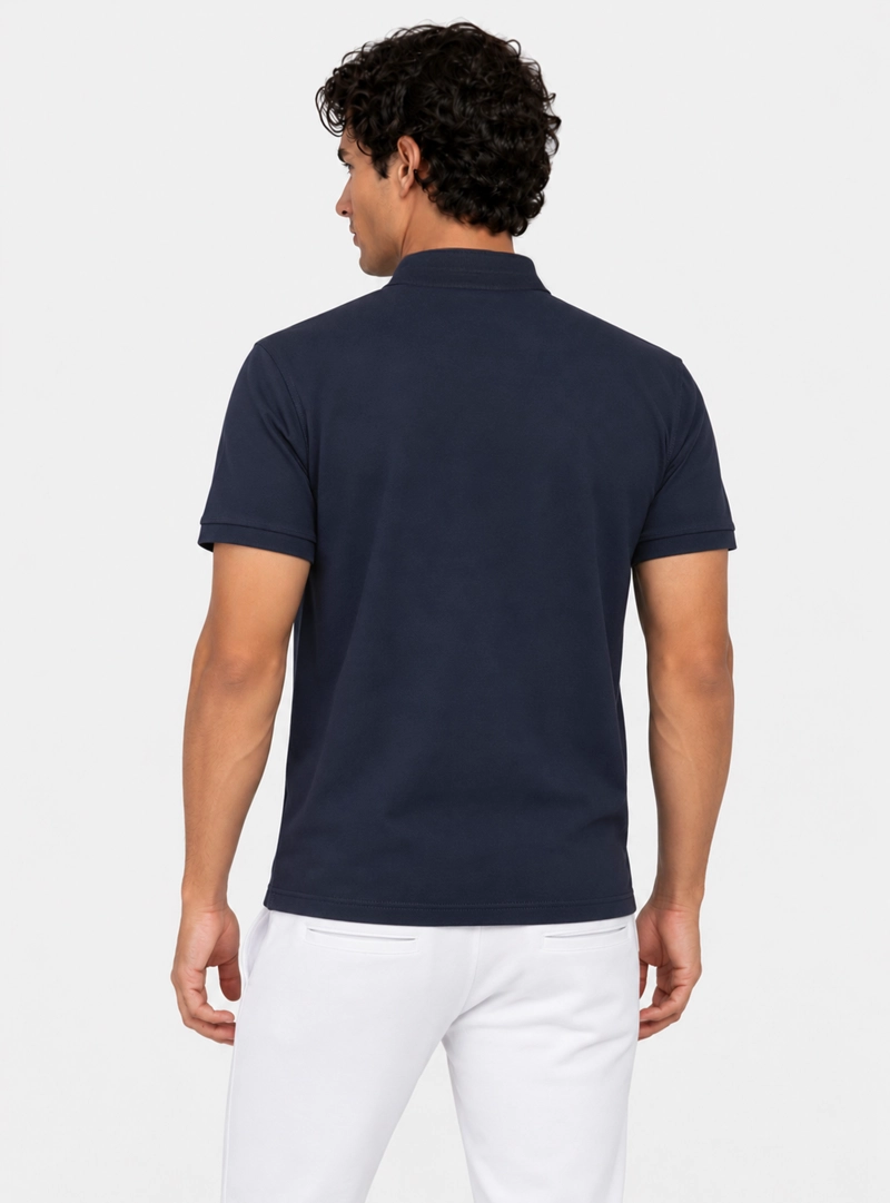 POLERA CUELLO MAO REGULAR FIT AZUL ARROW - 2