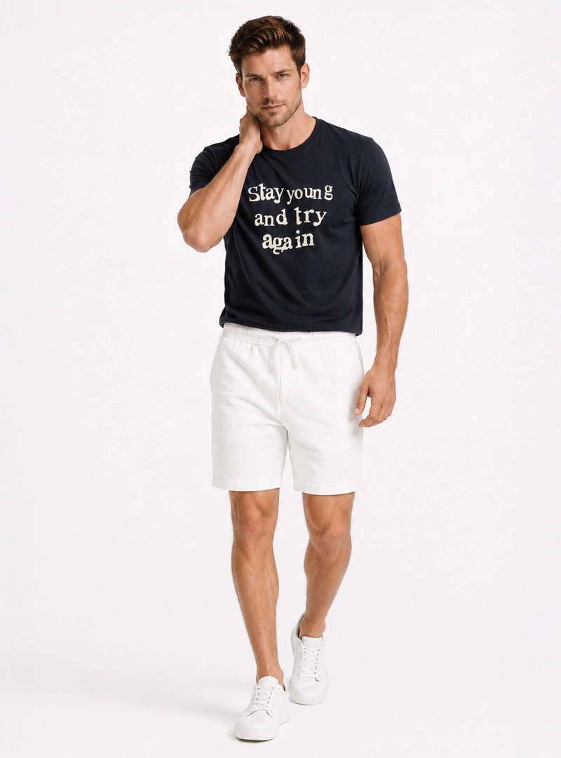 BERMUDA SPANDEX REGULAR FIT CREMA ARROW - 4
