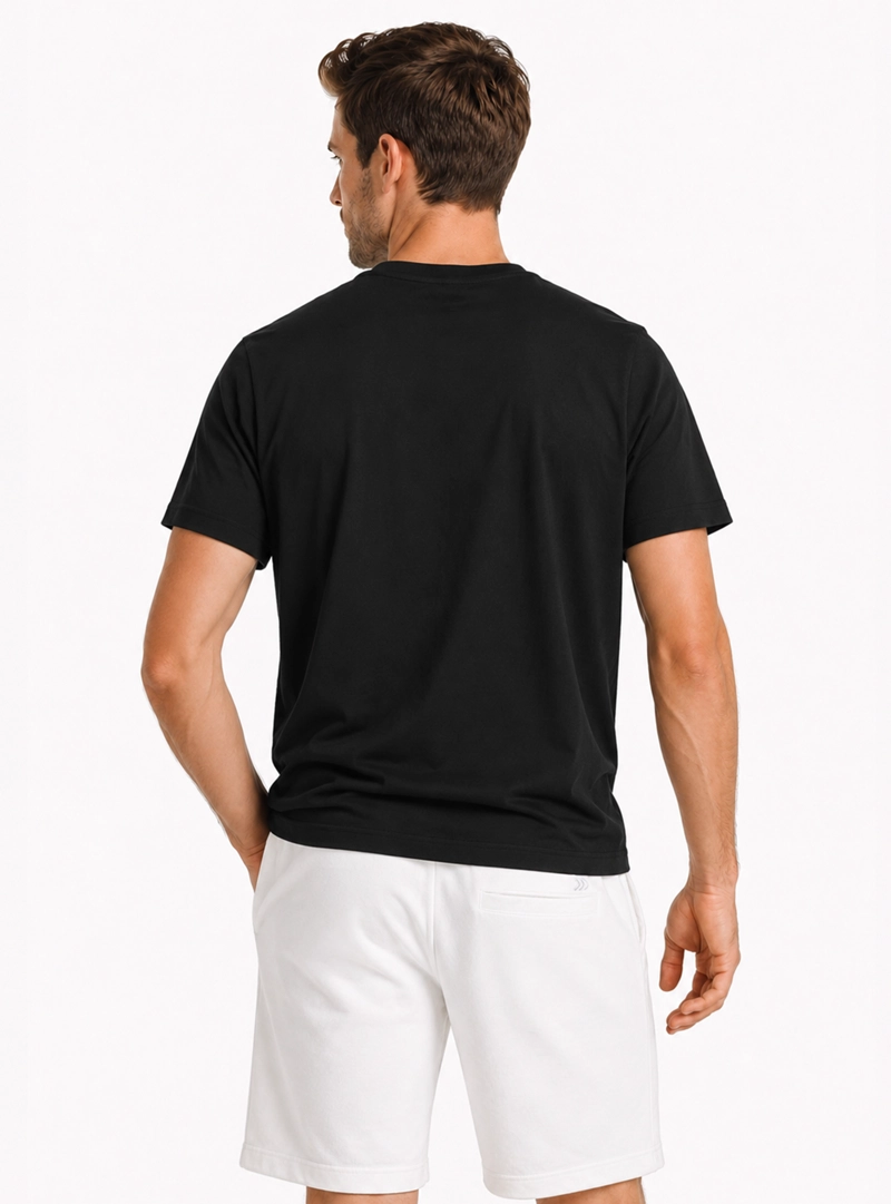 POLERA ALGODON LISA REGULAR FIT NEGRO ARROW - 2