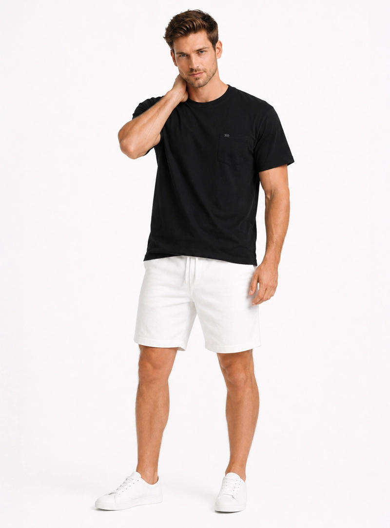 POLERA ALGODON LISA REGULAR FIT NEGRO ARROW - 4