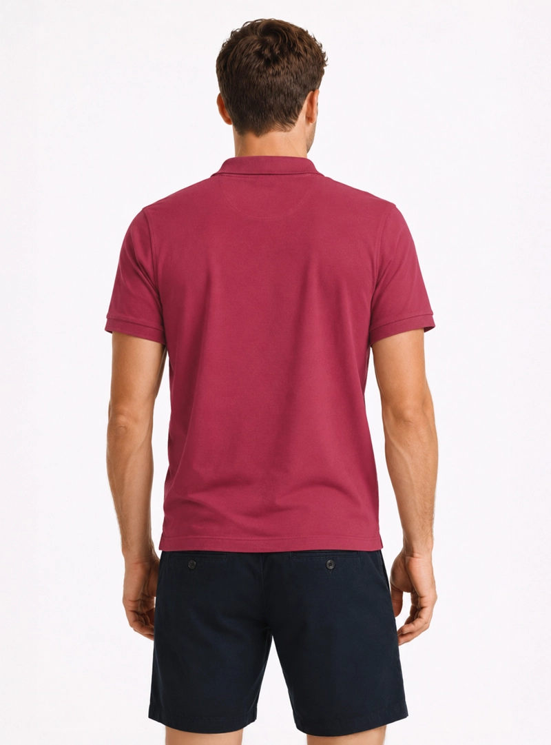 POLERA PIQUE REGULAR FIT GUINDA ARROW - 2
