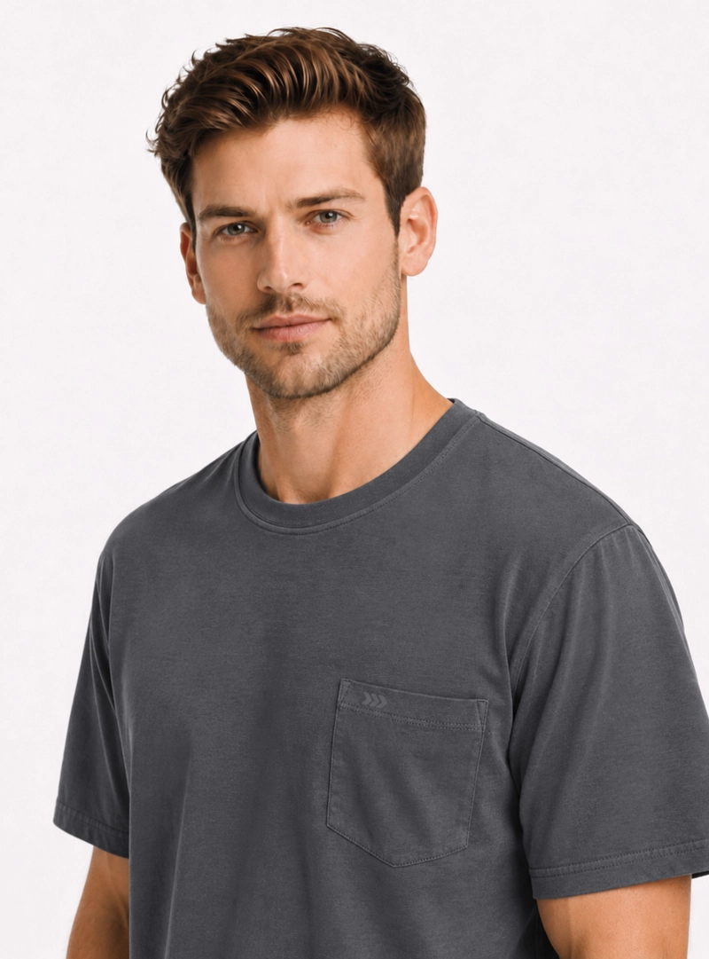 POLERA ALGODON LISA REGULAR FIT GRIS ARROW - 3