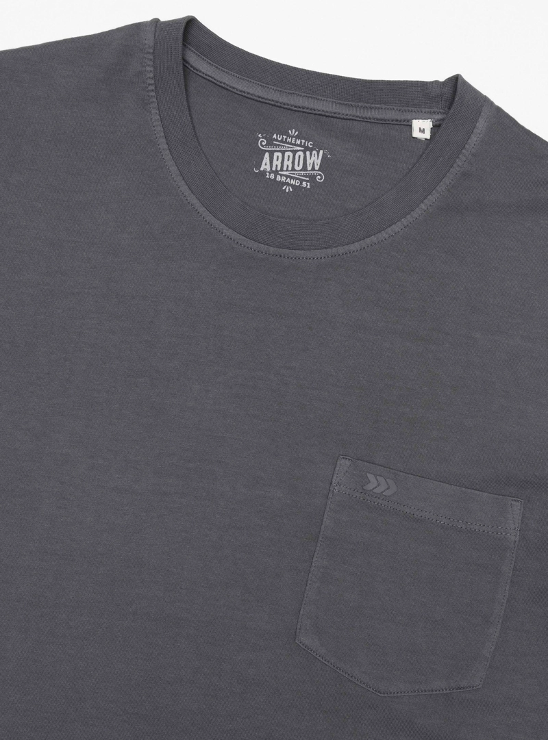 POLERA ALGODON LISA REGULAR FIT GRIS ARROW - 5