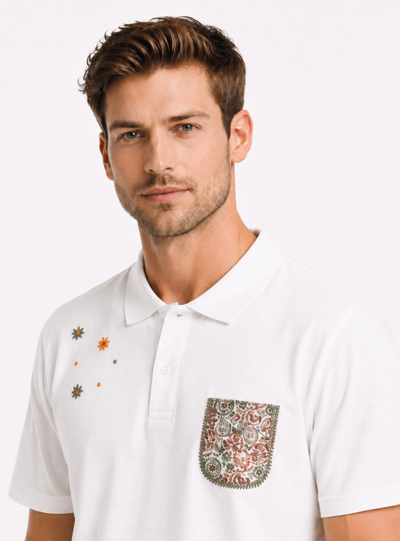 POLERA PIQUE REGULAR FIT BLANCO ARROW - 3