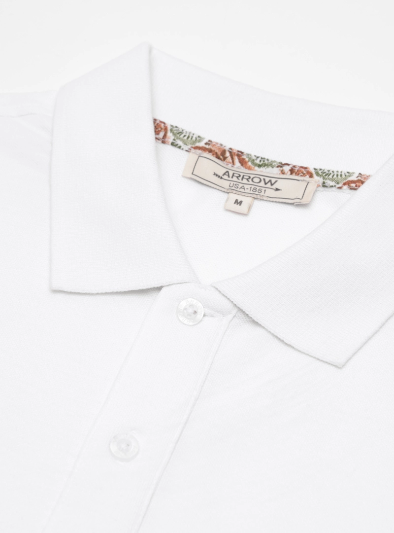 POLERA PIQUE REGULAR FIT BLANCO ARROW - 5