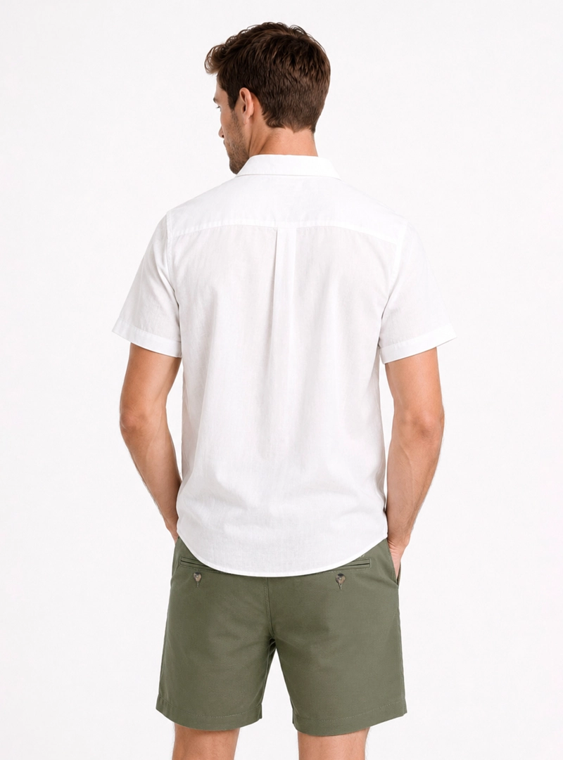 CAMISA LINO ALGODON REGULAR FIT BLANCO ARROW - 2