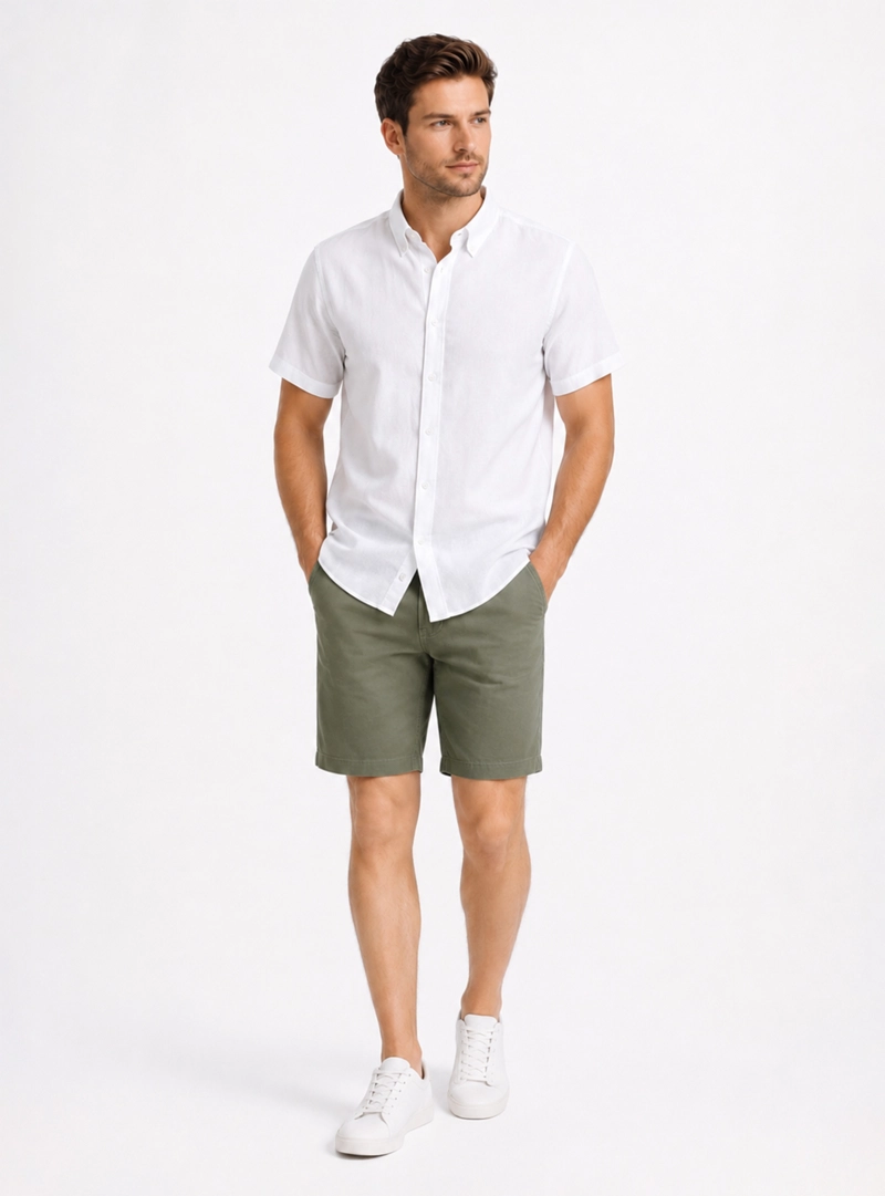 CAMISA LINO ALGODON REGULAR FIT BLANCO ARROW - 4