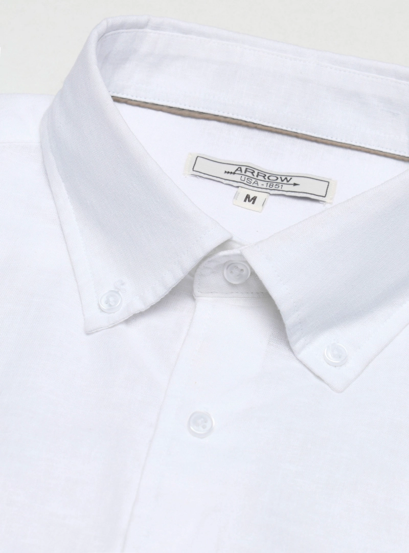 CAMISA LINO ALGODON REGULAR FIT BLANCO ARROW - 5