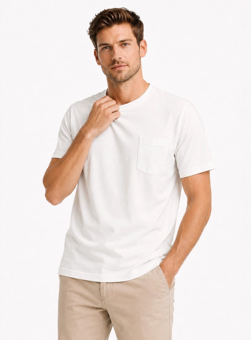 POLERA ALGODON LISA REGULAR FIT CREMA ARROW - 1