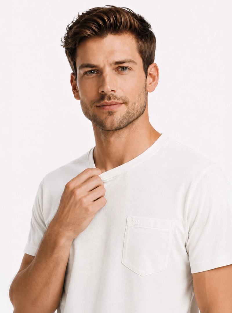 POLERA ALGODON LISA REGULAR FIT CREMA ARROW - 3