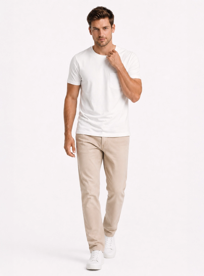POLERA ALGODON LISA REGULAR FIT CREMA ARROW - 4